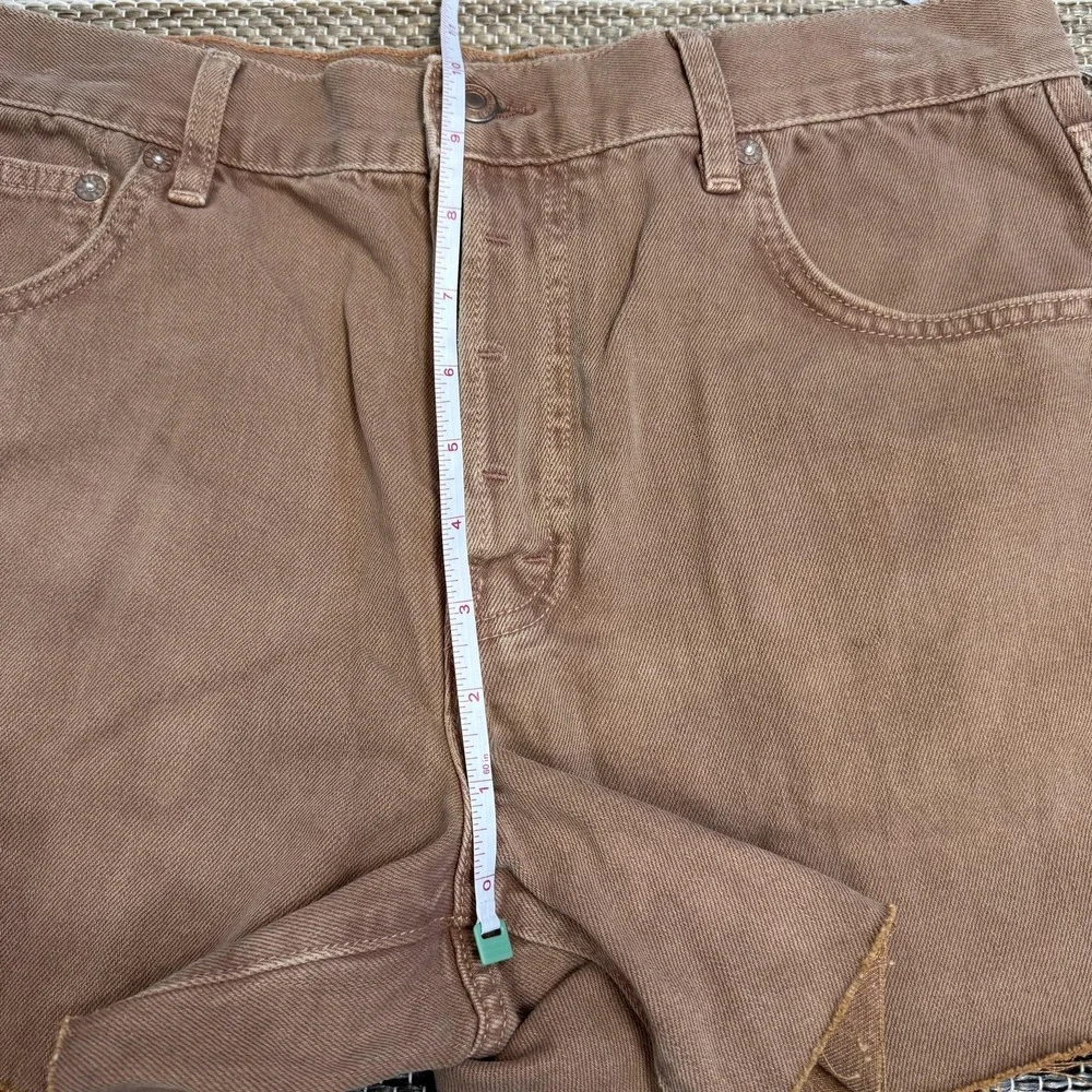 Free People We The Free Ivy Mid Rise Shorts Women's 28 Brown Denim Festival Boho
